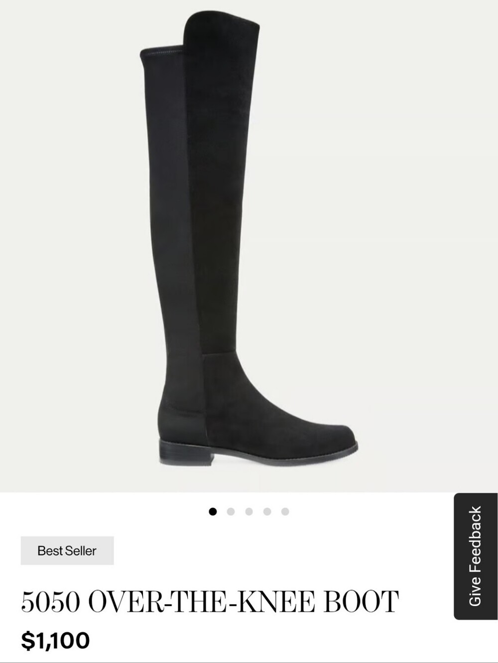 NIB 5050 Over-the-Knee Black Suede Boots - Stuart Weitzman